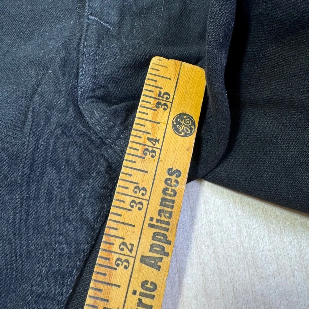 True Religion Black Ricky Straight Jeans Mens‎ Size 36x34 Flap Pockets